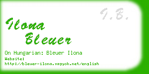 ilona bleuer business card